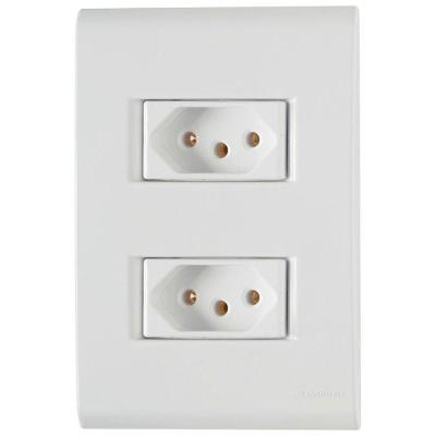 Conjunto Liz Branco 4x2 com 2 Tomadas 2p+t de 10 Ampères E 250 Volts 57170065 Tramontina Cj.2 To