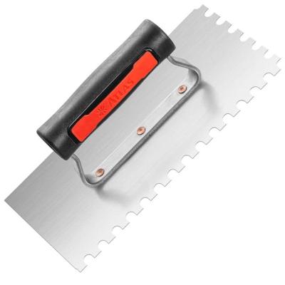 Desempenadeira de Aço Temperada com 8 Dentes Cabo Plástico At145 Pincéis Atlas Desempenadeira De