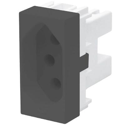 Módulo Tomada 2p+t Habitat Black 10 Amperes 250 Volts 4034 Fame Módulo Tomada 2 Pinos + Terra Ha