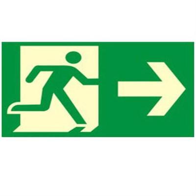 Placa de Pvc Fotoluminescente Autoadesiva 15x30 Siga A Direita 315 Aa Sinalize Placa Pvc Fotol.