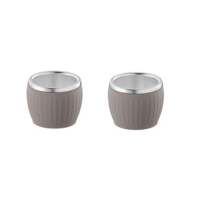 Conjunto De Xícaras Para Café Tramontina Empilháveis Em Aço Inox Cinza Sem Alça 2 Peças 80 Ml Tramontina
