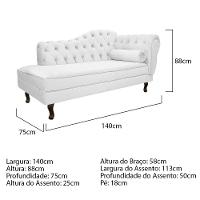 Diva Recamier Diana 140cm Lado Esquerdo Corano Branco - 2