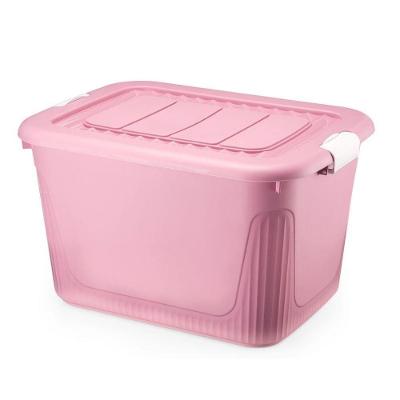 Caixa Organizadora Container 50 Trava/roda Plasnorthon Cor Rosa