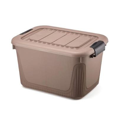 Caixa Organizadora Container 80 Trava/roda Plasnorthon Cor Marrom