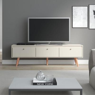 Rack Retrô Memphis Para Tv Até 65 Polegadas 3 Portas Menu Móveis Champanhe