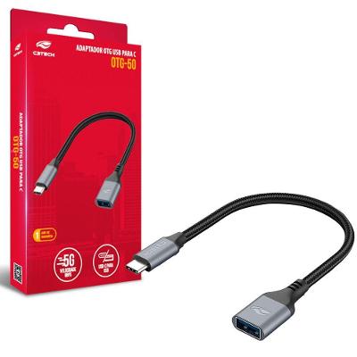 Cabo Adaptador Otg C3tech, Usb-c Macho, Usb-a Fêmea, Cabo 15cm - Otg-50