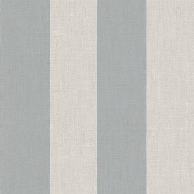 Papel De Parede Top Stripes Listras Cor Cinza Claro E Azul