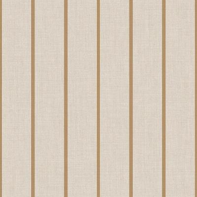 Papel De Parede Top Stripes Listras Cor Bege E Dourado