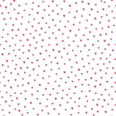 Papel De Parede Fofura Baby Corações Rosa Fundo Branco Ff4023