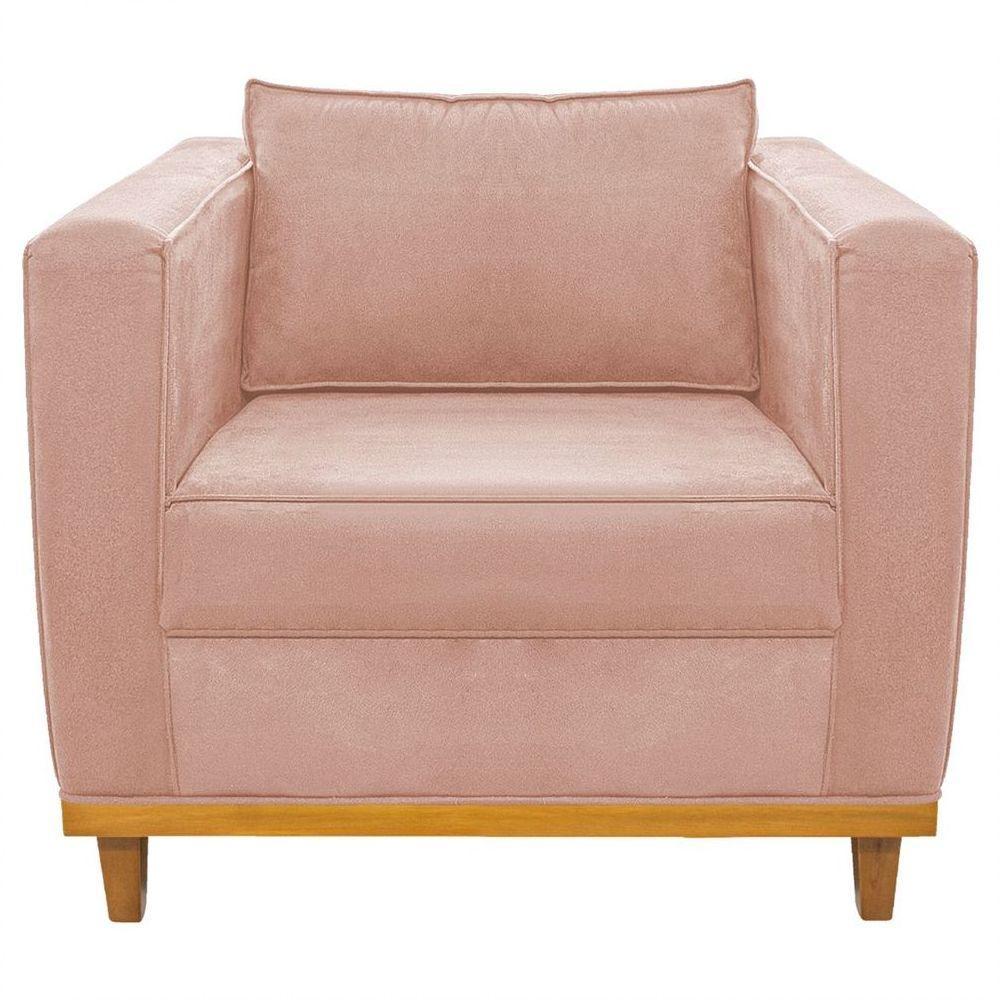 Kit Sofá 2 Lugares e 2 Poltronas Europa Suede Rosê - 2
