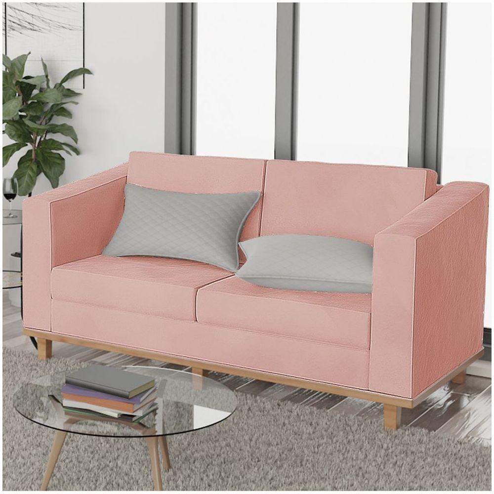 Kit Sofá 2 Lugares e 2 Poltronas Europa Suede Rosê - 6