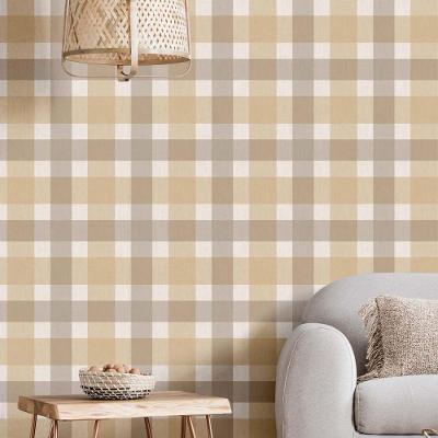 Papel De Parede Top Stripes Xadrez Vichy Cinza E Pastel