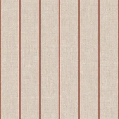 Papel De Parede Top Stripes Listras Cor Bege E Vermelho