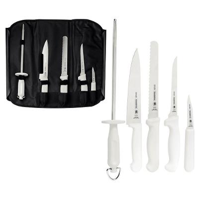 Kit Chefs C- Facas Tramontina Profissional Aço Inox Cabos De Polipropileno Branco 6 Pçs 24699816