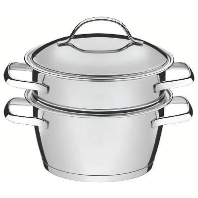 Cuscuzeira Tramontina Allegra Em Aço Inox Com Fundo Triplo 2 Peças 2 L 65650050