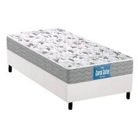 Cama Box Solteiro: Colchão Ortopédico Probel D33/EP Anatômico Guarda Costas Próintense Double Face + Base CRC Courano White(88x188) - 1