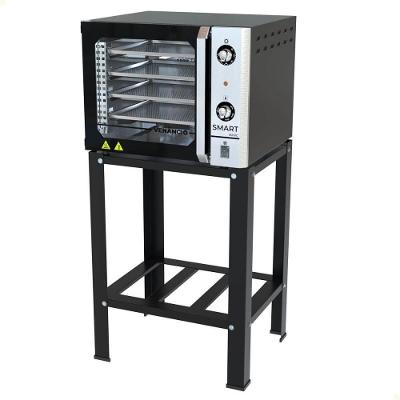 Forno Convector Venâncio Smart Basic 4 Esteiras Com Corpo Preto E Painel Inox 127v Com Cavalete