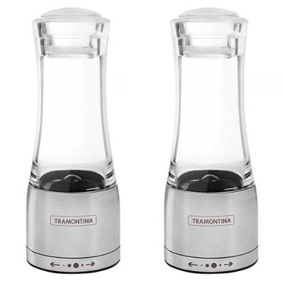 Moedor Aço Inox Acrílico Tramontina Para Sal E Pimenta 2 Unidades 61653000x2