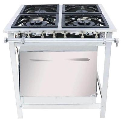 Fogão Industrial Venâncio A Gás Inox Extra 4 Bocas Com Forno Ei4d2f