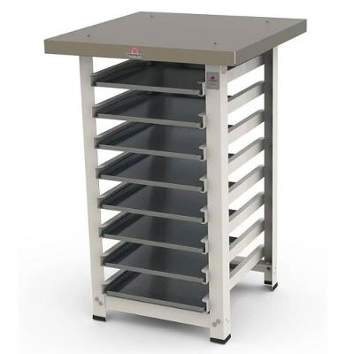 Kit Mesa De Apoio Suporte Forno Prp-004 E Assadeira Progás Mes004 + 8 Assadeiras Imeca 35x35cm