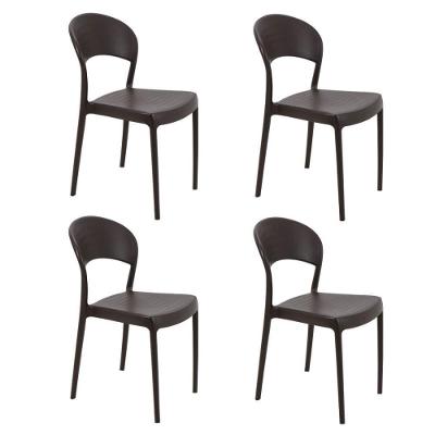 Kit 4 Cadeiras Tramontina Sissi Summa Em Polipropileno E Fibra De Vidro Marrom Eco 92046419