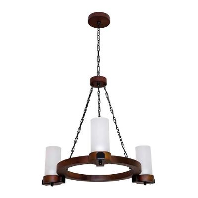 Lustre Muller Country Redondo 3 Lâmpadas Envelhecido 1103e