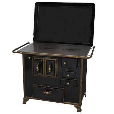 Fogão A Lenha Venâncio Barroco Preto Gabinete Nº03 Lado Esquerdo Com Tampa Fl3gbrcx