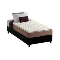 Cama Box Solteiro: Colchão Ortopédico Anjos D28/ AG65 Star + Base CRC Suede Black(88x188) - 1