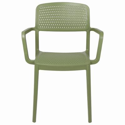 Cadeira Tramontina Serena Em Polipropileno Cor Verde Oliva Com Braços 92097027