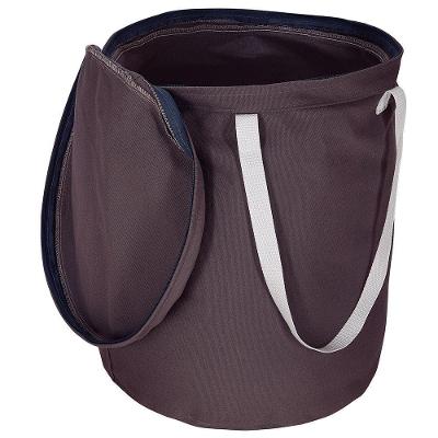 Cesto Organizador Tramontina Em Lona Cinza Escuro Com Tampa E Fechamento à Fecho 91751007