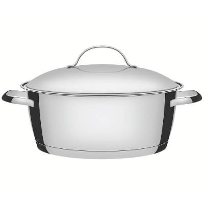 Caçarola Rasa Tramontina Allegra Em Aço Inox Com Fundo Triplo 24 Cm 4,2 L 62653240