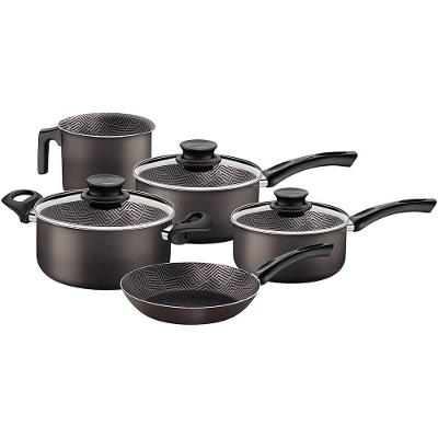 Jogo De Panelas Tramontina Paris Em Alumínio Com Antiaderente Starflon Max Chumbo 5 Peças 28599601