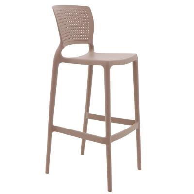 Cadeira Tramontina Safira Alta Bar Em Polipropileno E Fibra De Vidro Camurça 92138210