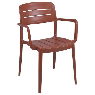 Cadeira Tramontina Amélia Em Polipropileno Cor Terracota Com Braços 92099242