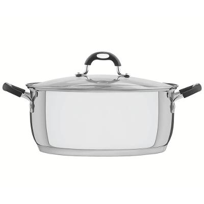 Caçarola Rasa Tramontina Astro Silicone Aço Inox Com Fundo Triplo Tampa De Vidro 30cm 8,9l 62123300
