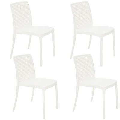 Kit 4 Cadeiras Tramontina Isabelle Em Polipropileno E Fibra De Vidro Branco 92150010