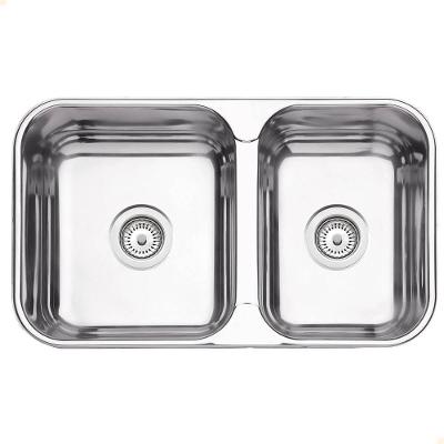 Cuba Dupla Tramontina Isis 2c 34-28 Bs Perfecta Inox Polido 69x40 Cm Com Válvula 94062402