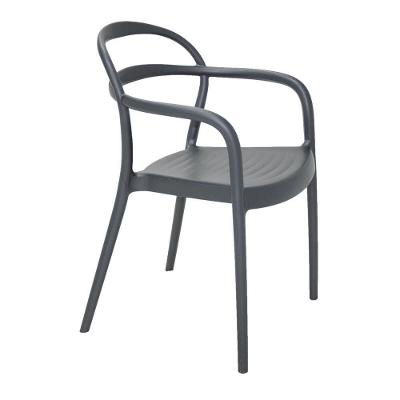 Cadeira Tramontina Sissi Em Polipropileno E Fibra De Vidro Com Braços Grafite 92045007