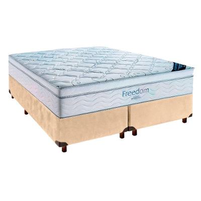 Cama Box Perola + Colchão Queen Freedom Ortobom