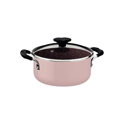 Panela Caçarola Tramontina Tunis Em Alumínio Cerâmica Rosa Trufado 20 Cm 2,9 L Tramontina