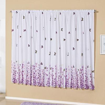 Cortina Craft Percal 200 Fios Para Varão Simples 2,00m X 1,80m 100% Algodão - Borboletas