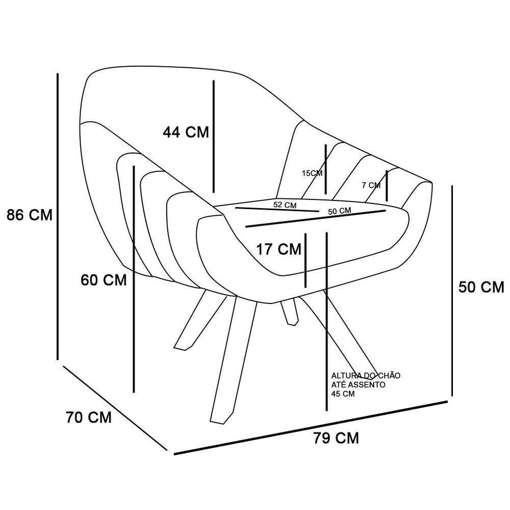Kit 01 Namoradeira 02 Lugares E 02 Poltronas Giovana Suede Preto - 3