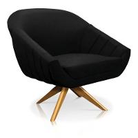 Kit 01 Namoradeira 02 Lugares E 02 Poltronas Giovana Suede Preto