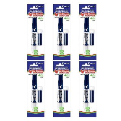 Pincel Para Quadro Branco Recarregável Desmontado Board Master Azul 6 Unidades - Pilot
