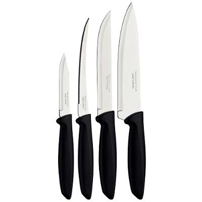 Jogo Facas Tramontina Plenus Lâminas Inox Cabos Preto 4 Peças Tramontina