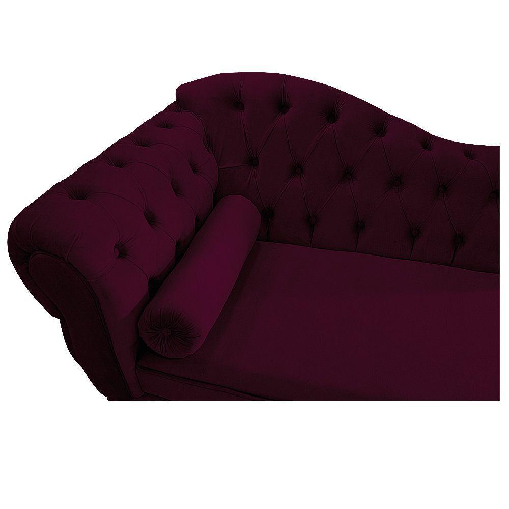 Diva Recamier Diana 140cm Lado Direito Suede Bordô - 3
