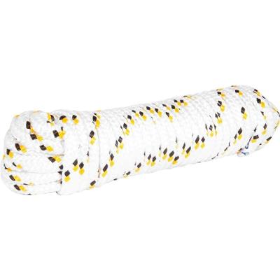 Corda Multifilamento Trançada 12,0 Mm X 15 M, Branca Detalhes Em Preto Amarelo, Cartela, Vonder