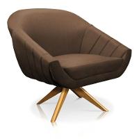 Kit 01 Namoradeira 02 Lugares E 02 Poltronas Giovana Suede Marrom