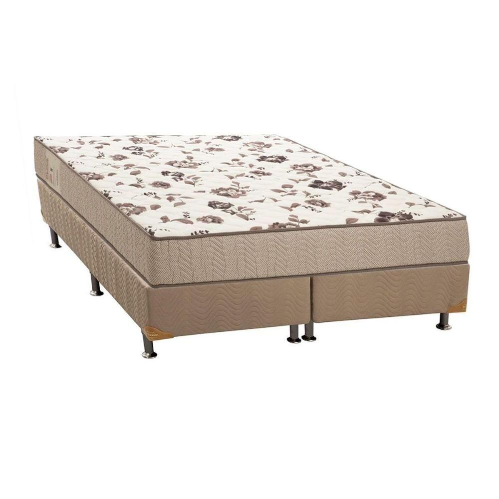 Cama Box Queen: Colchão Espuma Ortobom D28 Physical Mega Resistente + Base CRC Suede Clean(158x198) - 1
