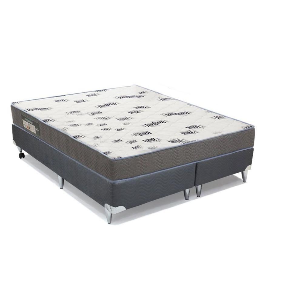 Cama Box Queen: Colchão Espuma D33 Ortobom Light + Base CRC Camurça Gray(158x198) - 1